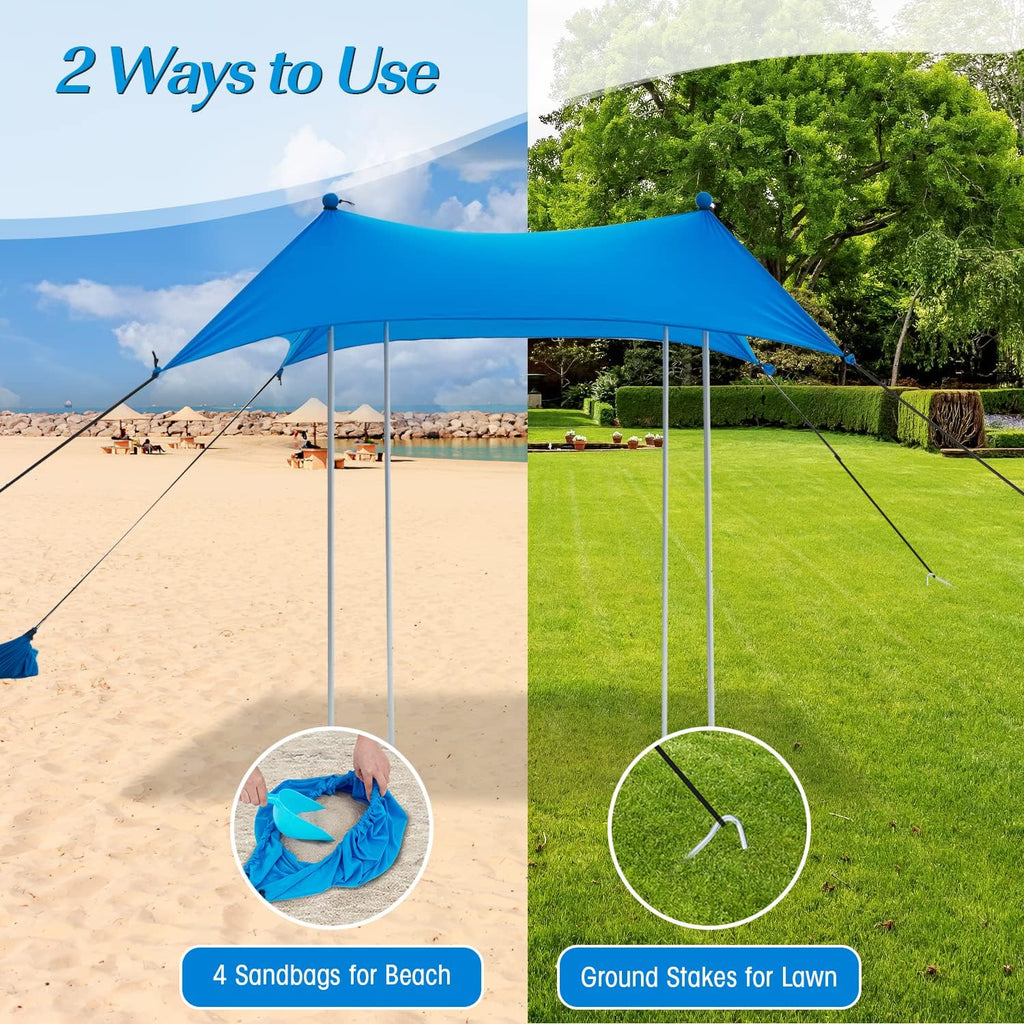 6 x 6 FT UPF50+ Pop Up Beach Tent with Carry Bag J74664