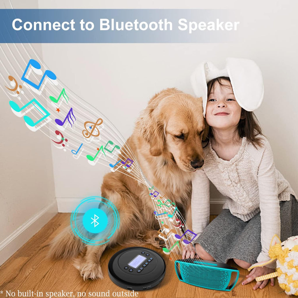 Pack of 2 Portable Bluetooth CD Player with Dual Headphone Jack T35048