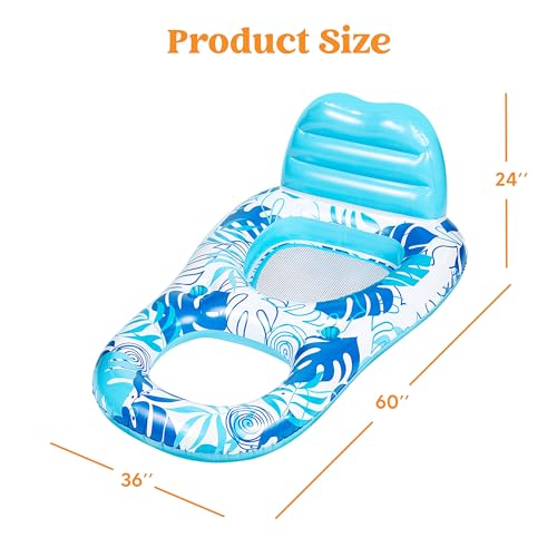 Inflatable Pool Float Lounge Chair with Cup Holders X6606