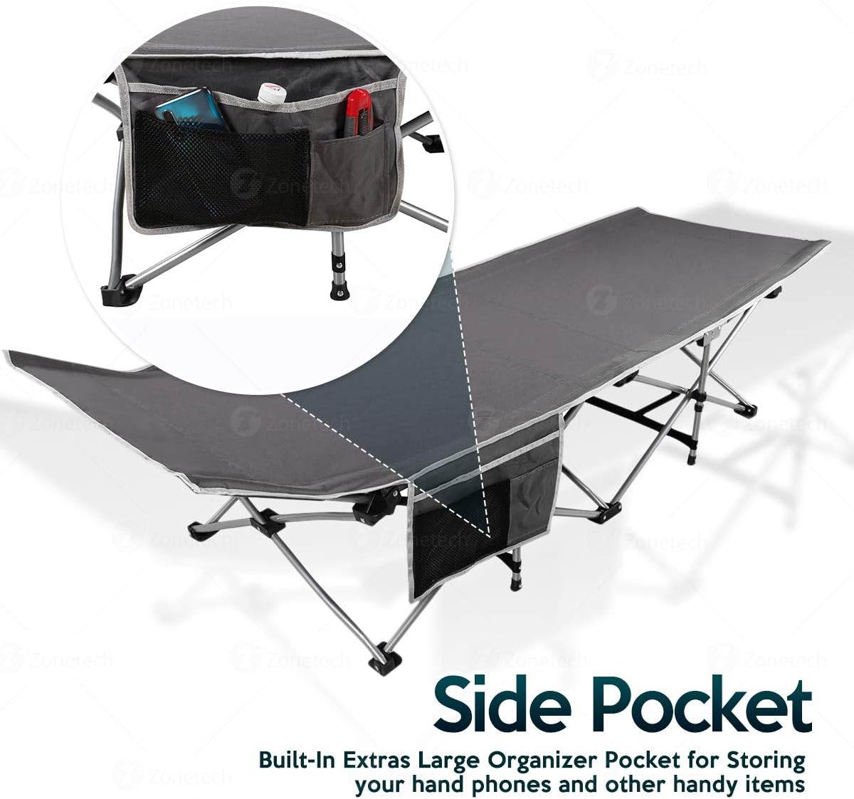 Folding Travel Cot 2 Pack Grey Lightweight Portable B75664