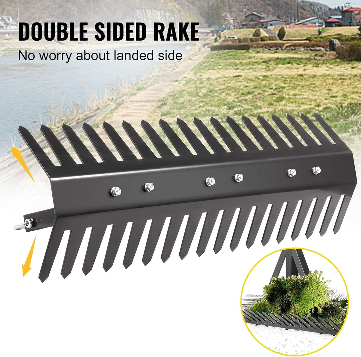16 inch Double Sided Aquatic Weed Rake with 66ft Rope V74031