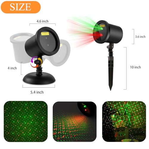 Red & Green Stars Motion Laser Christmas Lights Projector Q263766