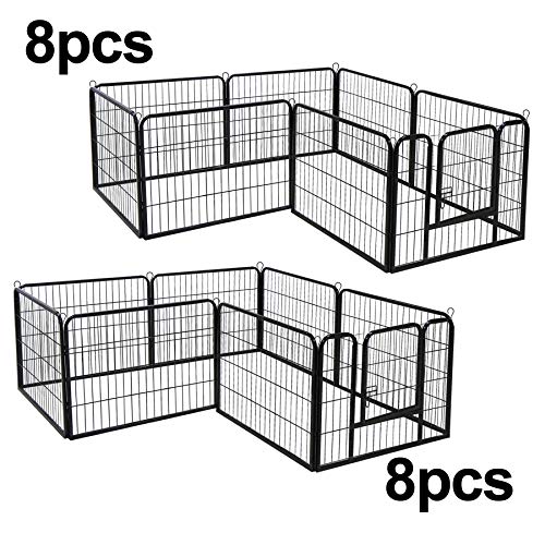 16 Panels 32 in Black Metal Pet Playpen T161