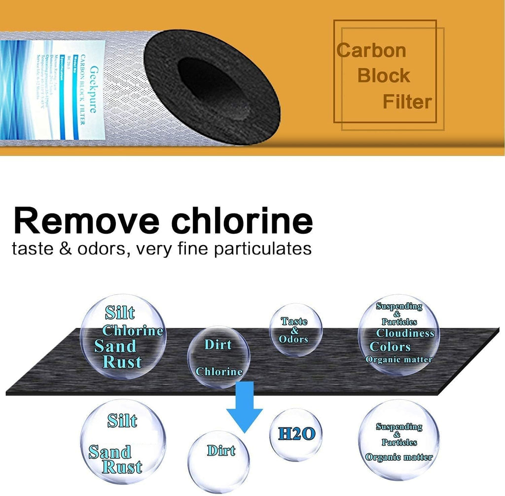10 Inch Whole House Replacement Water Filters Set with PP Sediment and Carbon Block S44413