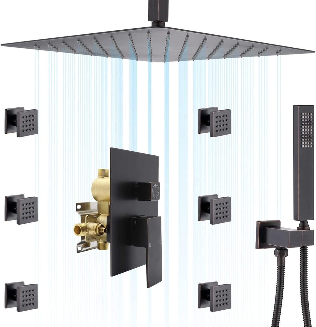12 Inch Brushed Nickel Rain Shower System with Handheld Shower Z78460