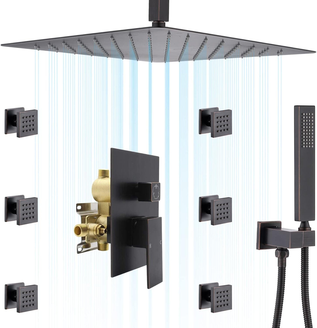 12 Inch Brushed Nickel Rain Shower System with Handheld Shower Z78460