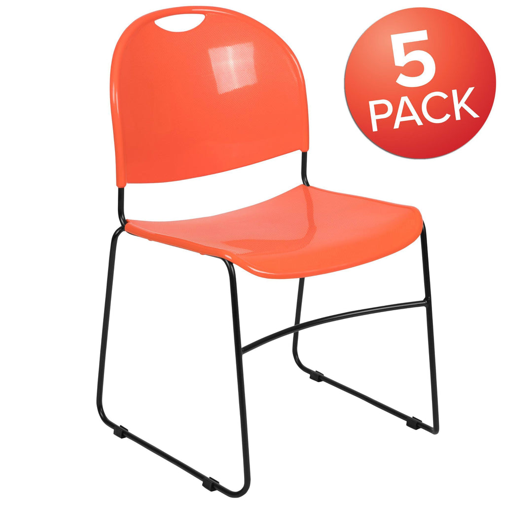Green Ultra-Compact Stack Chair with Black Powder Coated Frame M55270