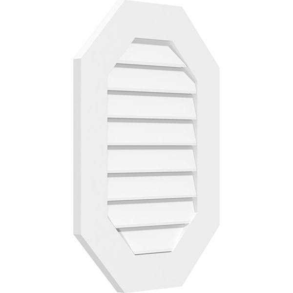 Vertical Elongated Octagon Surface Mount PVC Gable Vent A491