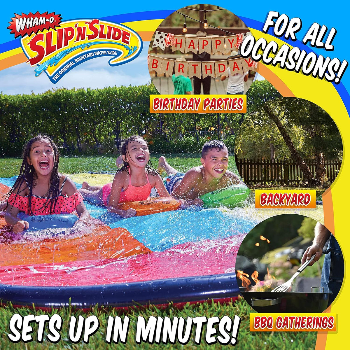Triple Slip and Slide with 3 Bodyboards Water Slide W794588