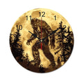 Golden Moon Wall Clock Silent Non-Ticking Round Wooden Clock Battery Operated 40*40cm E74659