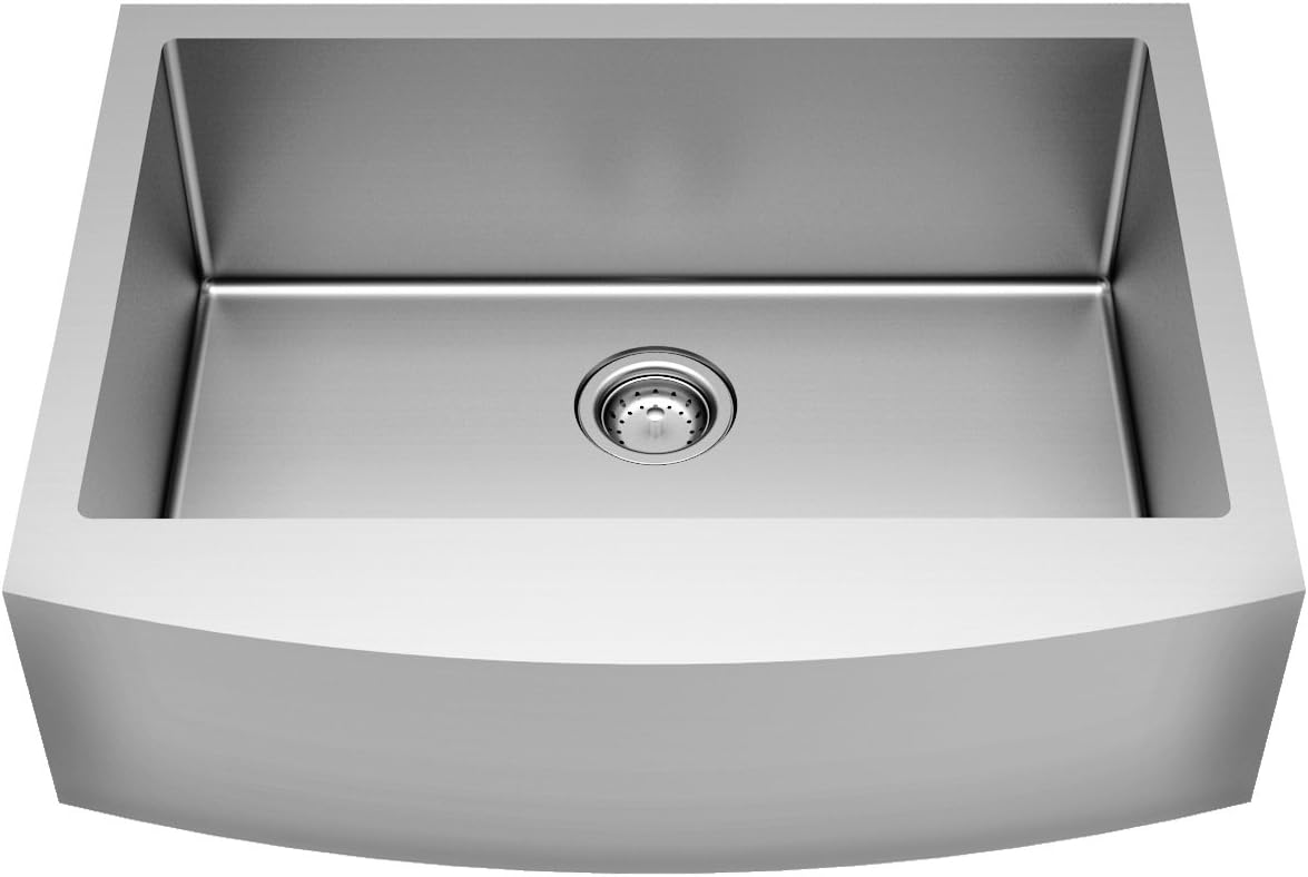 33X22-Inch Apron Stainless Steel Sink with Grid and Drain X36500