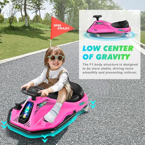 Pink 24V Electric Drifting Go Kart with 2 Replacement Universal Wheels R483383