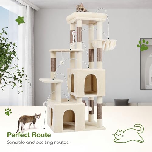 Light Grey Heavy Duty Cat Tree with Scratching Post I99285