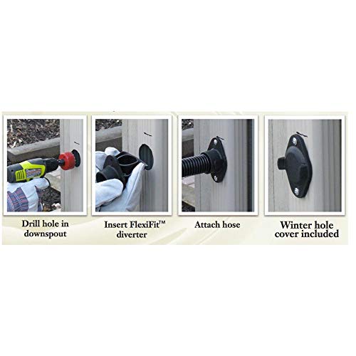 50 Gallon Black Rain Barrel with Diverter Kit R3949