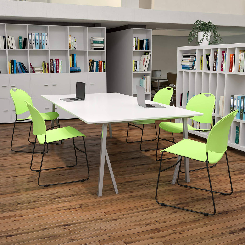 Green Ultra-Compact Stack Chair with Black Powder Coated Frame M55270