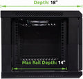 6U 19-Inch Server Network Rack with Locking Glass Door Black Y684284