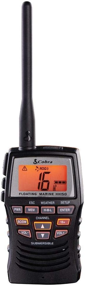Handheld Floating VHF Radio, 6 Watt, Submersible, White H6408