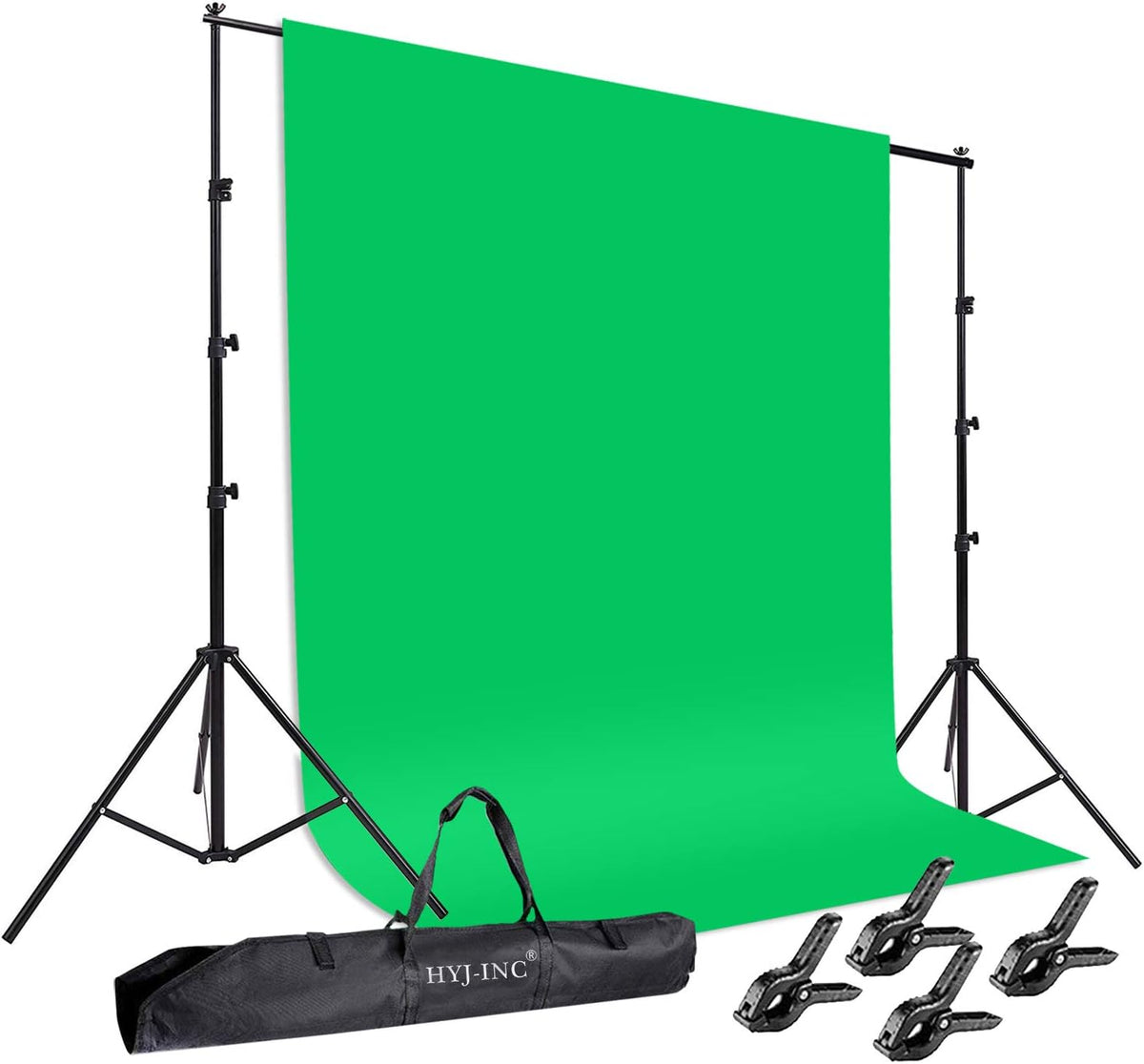 Photo Background Support System with 8.5 x 10ft Backdrop Stand Kit, 6 x 9.5ft Green Screen Backdrop, Carry Bag A14696