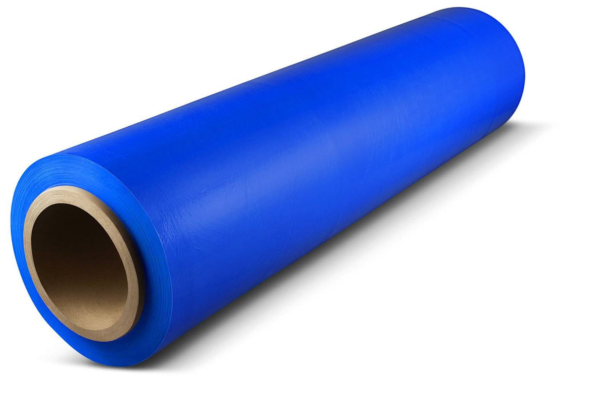 Blue Hand Stretch Wrap Cast Film 18" x 1500' 63 GA 4 Rolls S25266
