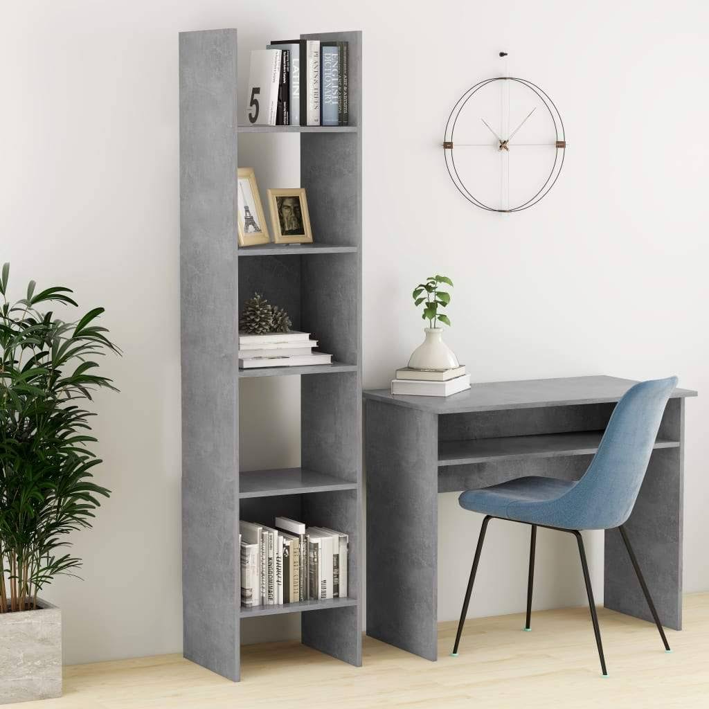 Concrete Gray Chipboard Book Cabinet S680