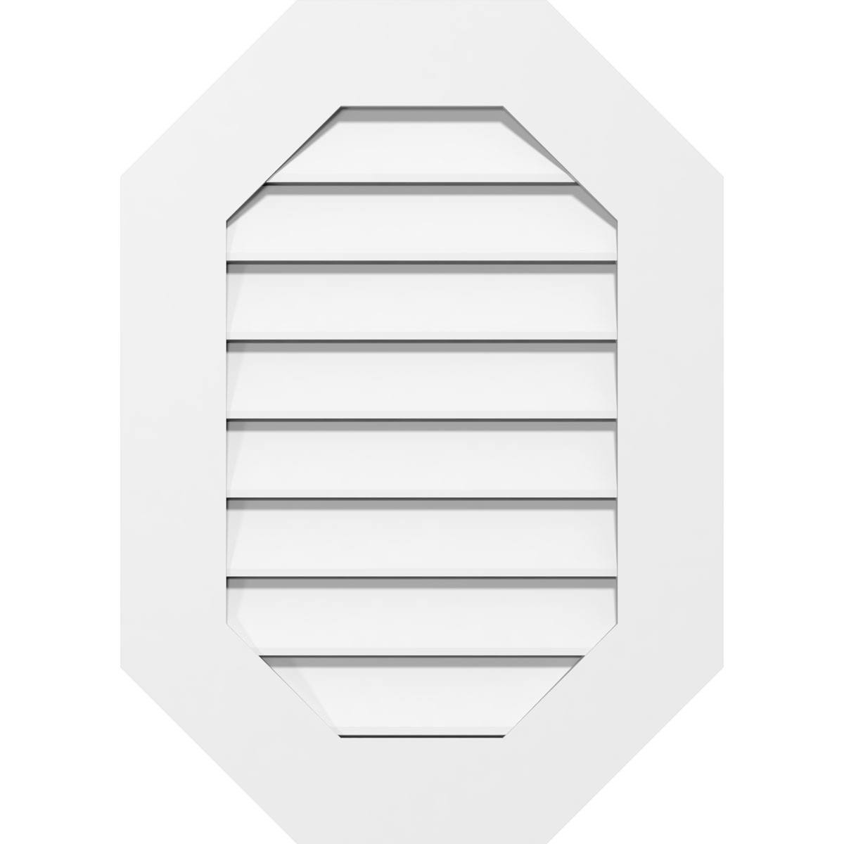 Vertical Elongated Octagon Surface Mount PVC Gable Vent A491