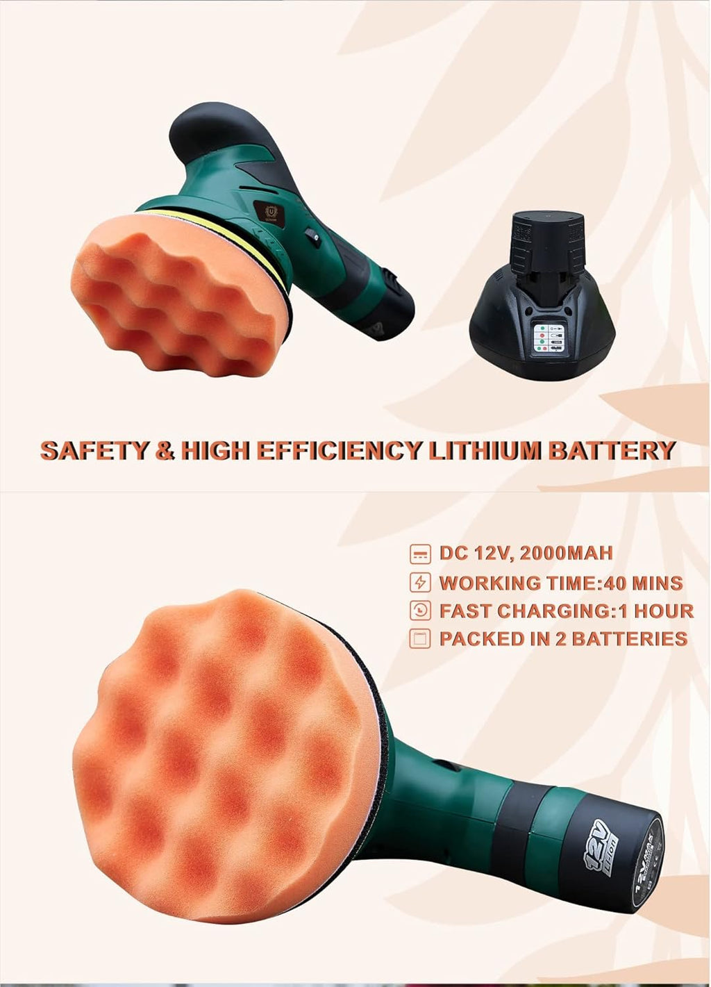 Cordless Car Buffer and Polisher Kit L6445