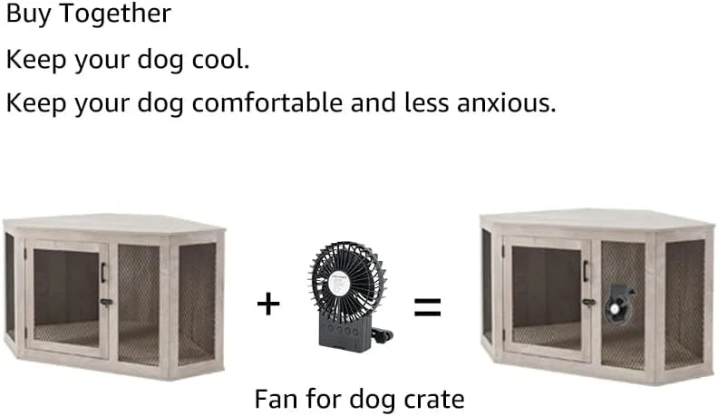 Medium Corner Dog Crate - Weathered Grey O8564