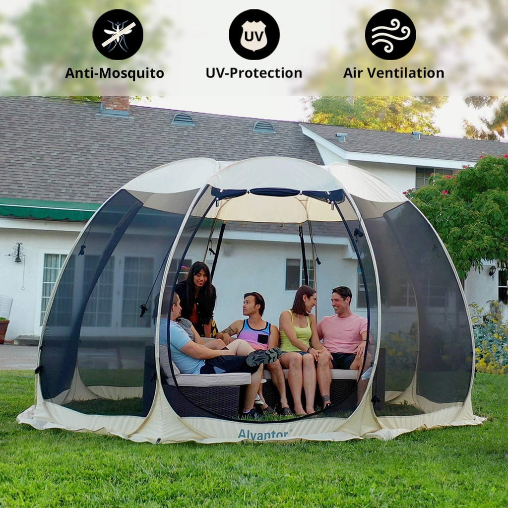 Beige 6'x6' Pop Up Screen House Tent R737