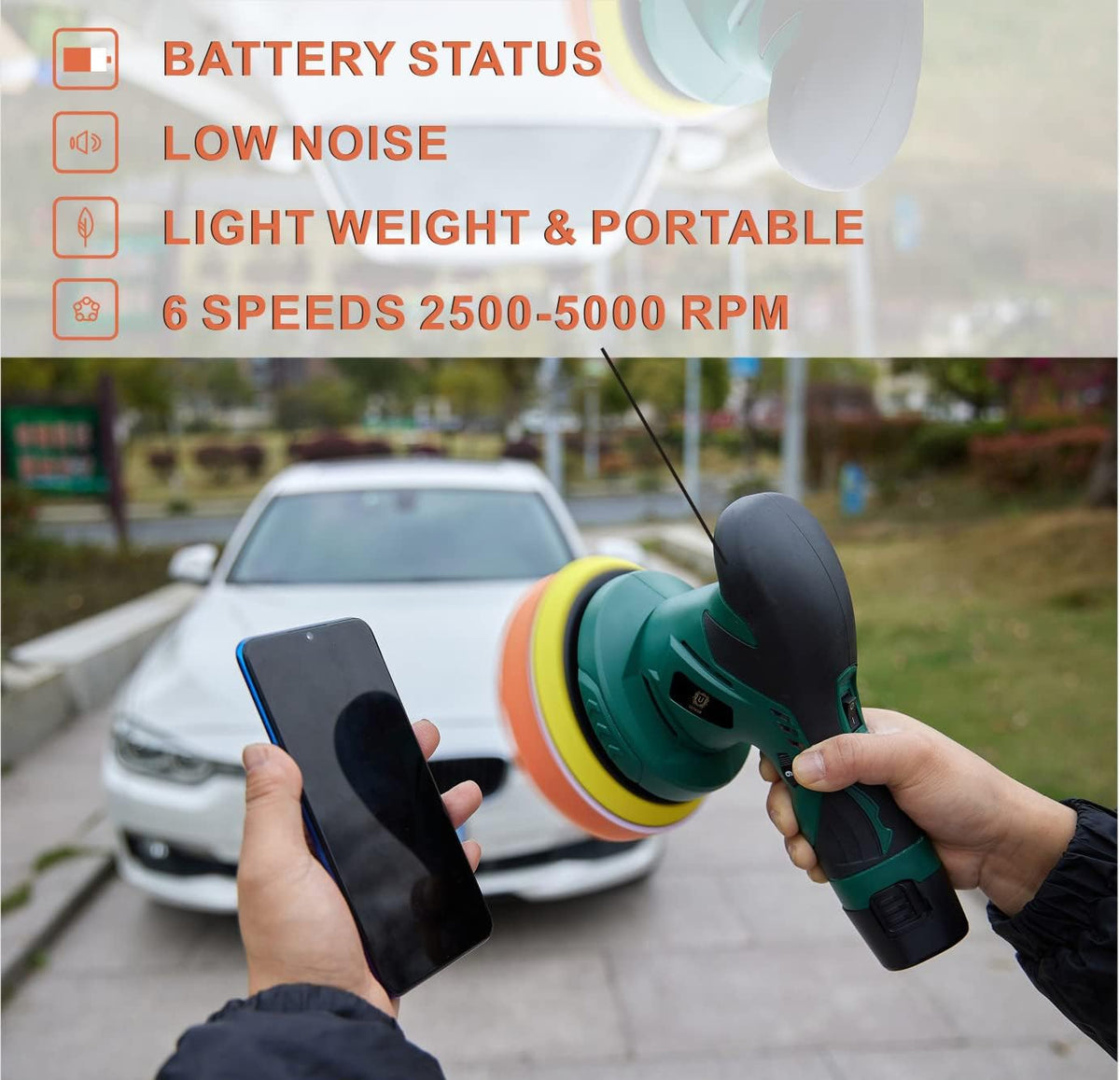 Cordless Car Buffer and Polisher Kit L6445