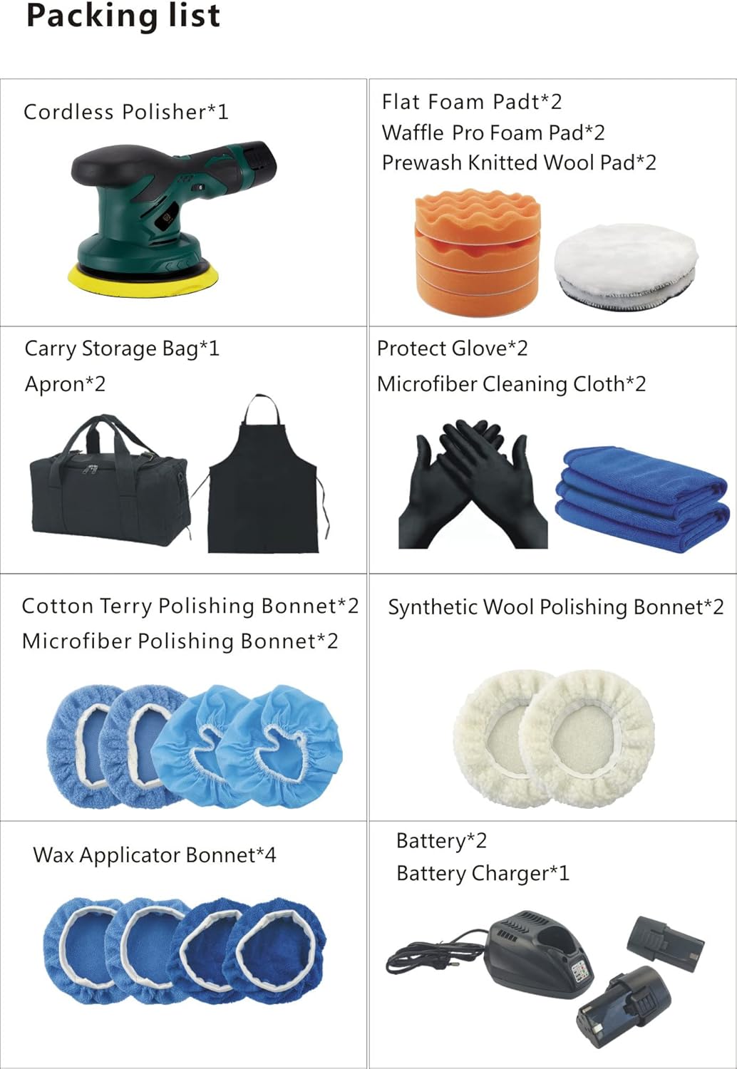 Cordless Car Buffer and Polisher Kit L6445