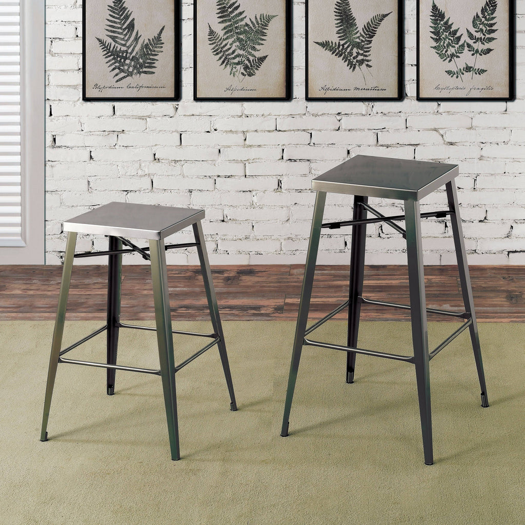 Grey Metal Barstools Set of 2 C292084