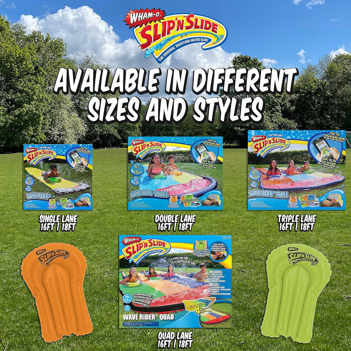 Triple Slip and Slide with 3 Bodyboards Water Slide W794588