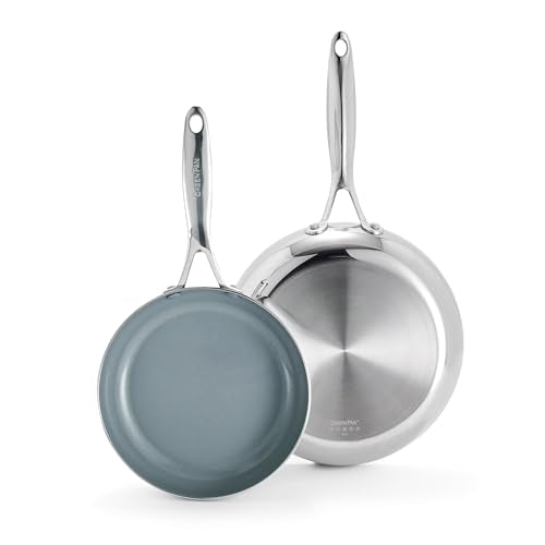 Gray 8" and 10" Hard Anodized Ceramic Nonstick Frying Pan Skillet Set A66961