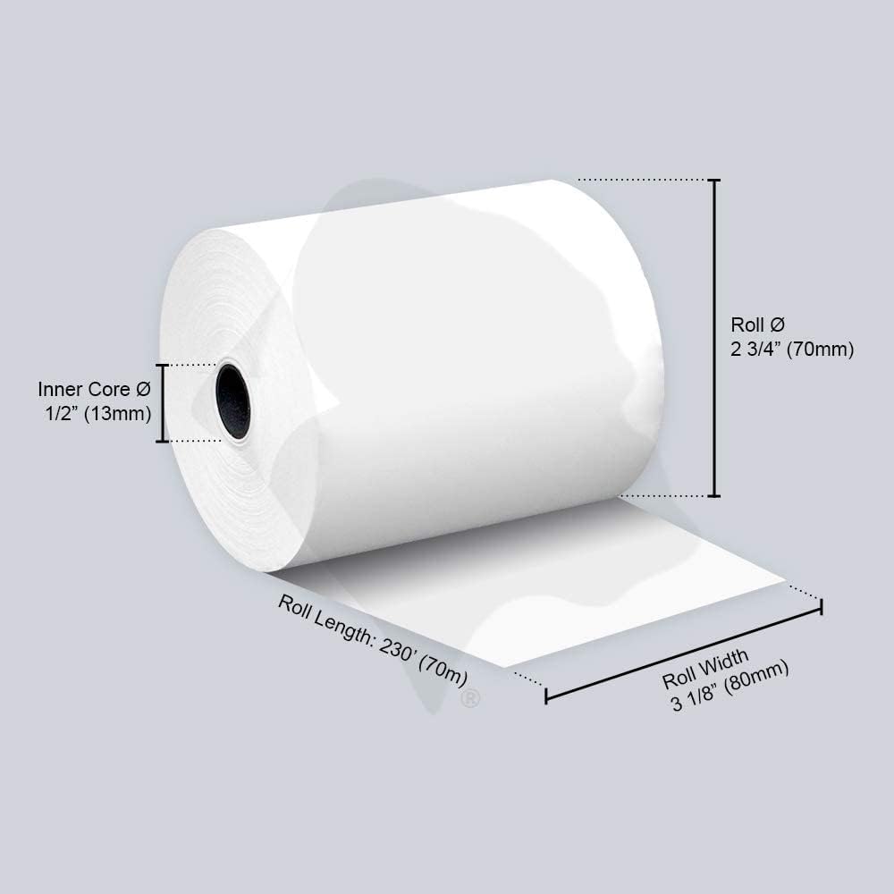 Thermal Paper Receipt Rolls 3 1/8 x 230 ft 32 Rolls W64678