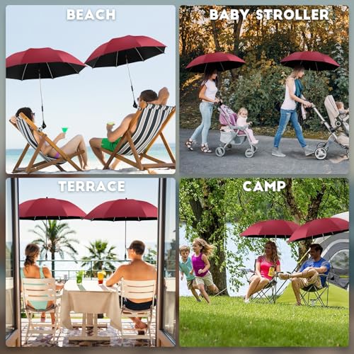 2 PCS Chair Umbrella with 360° Adjustable, UPF 50+ Clamp Y42528