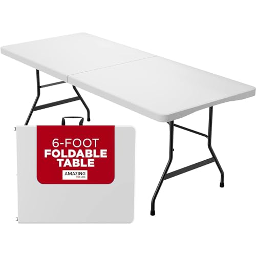 White Plastic 6ft Folding Table B3101
