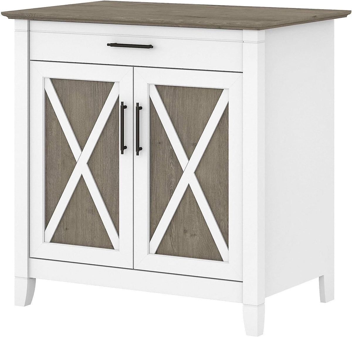 Linen White Oak Secretary Desk with Keyboard Tray Z830270