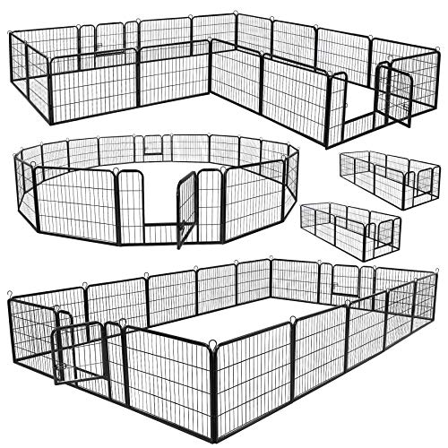 16 Panels 32 in Black Metal Pet Playpen T161