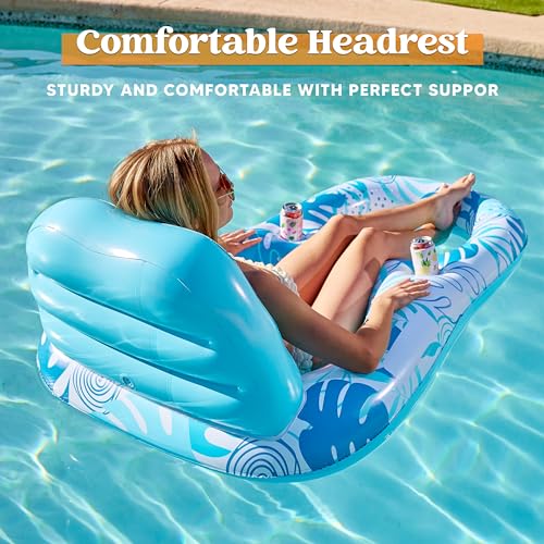 Inflatable Pool Float Lounge Chair with Cup Holders X6606