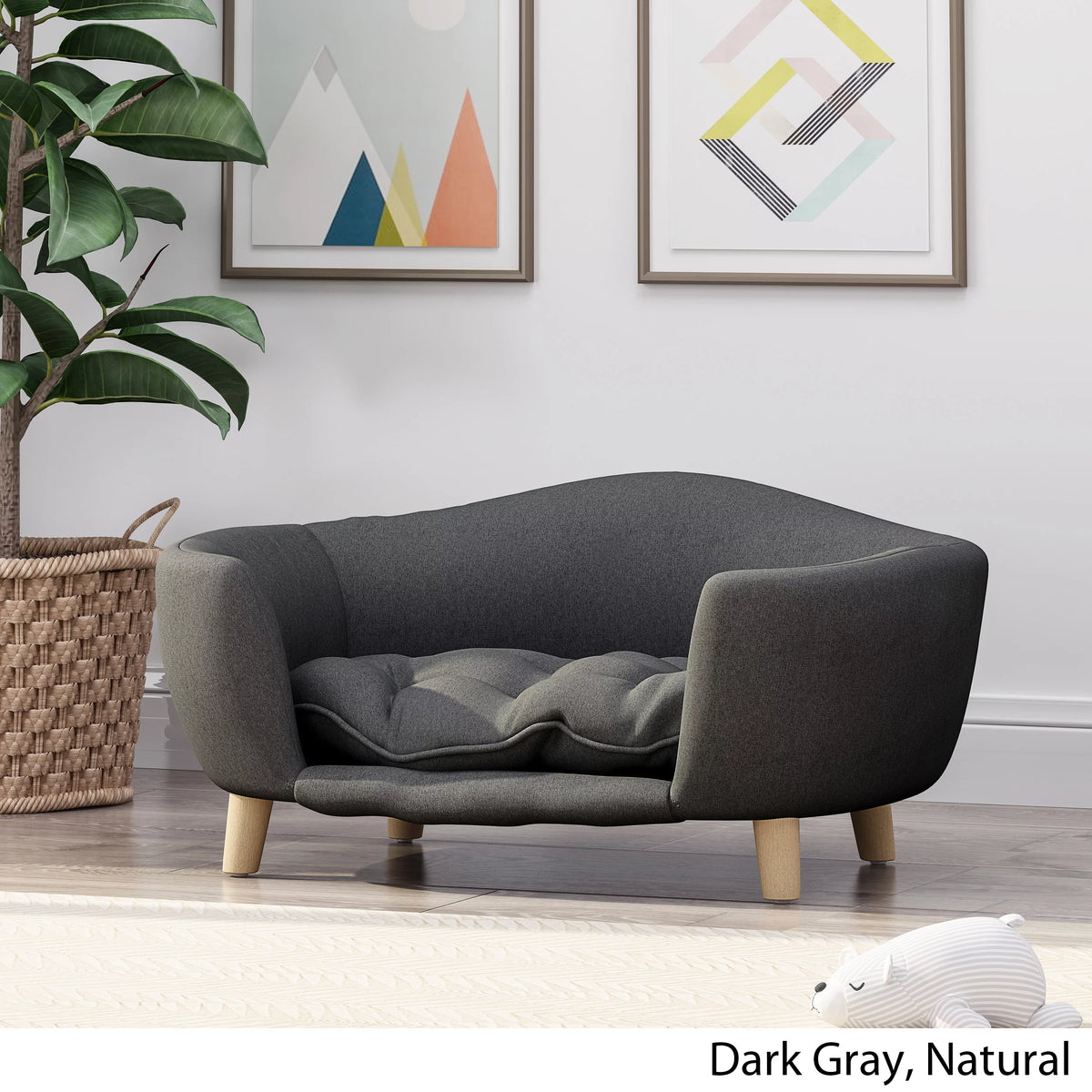Dark Gray Small Plush Pet Bed U9014