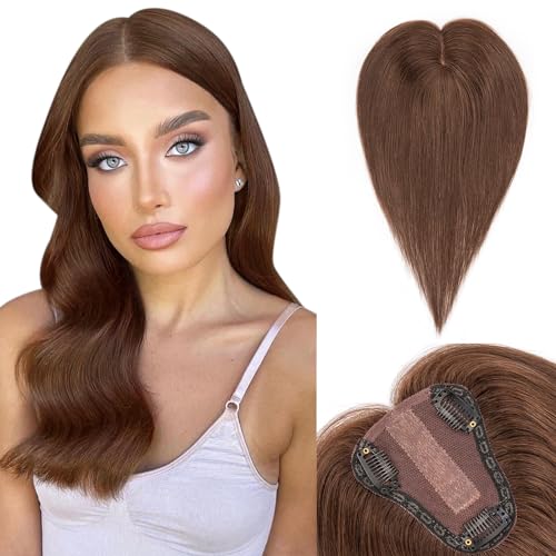 Medium Brown 10 Inch 100% Remy Human Hair Topper N3711