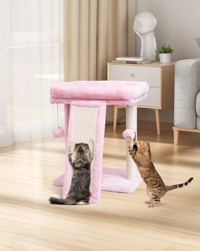 Small Cat Tree with Scratching Post, Light Grey H311