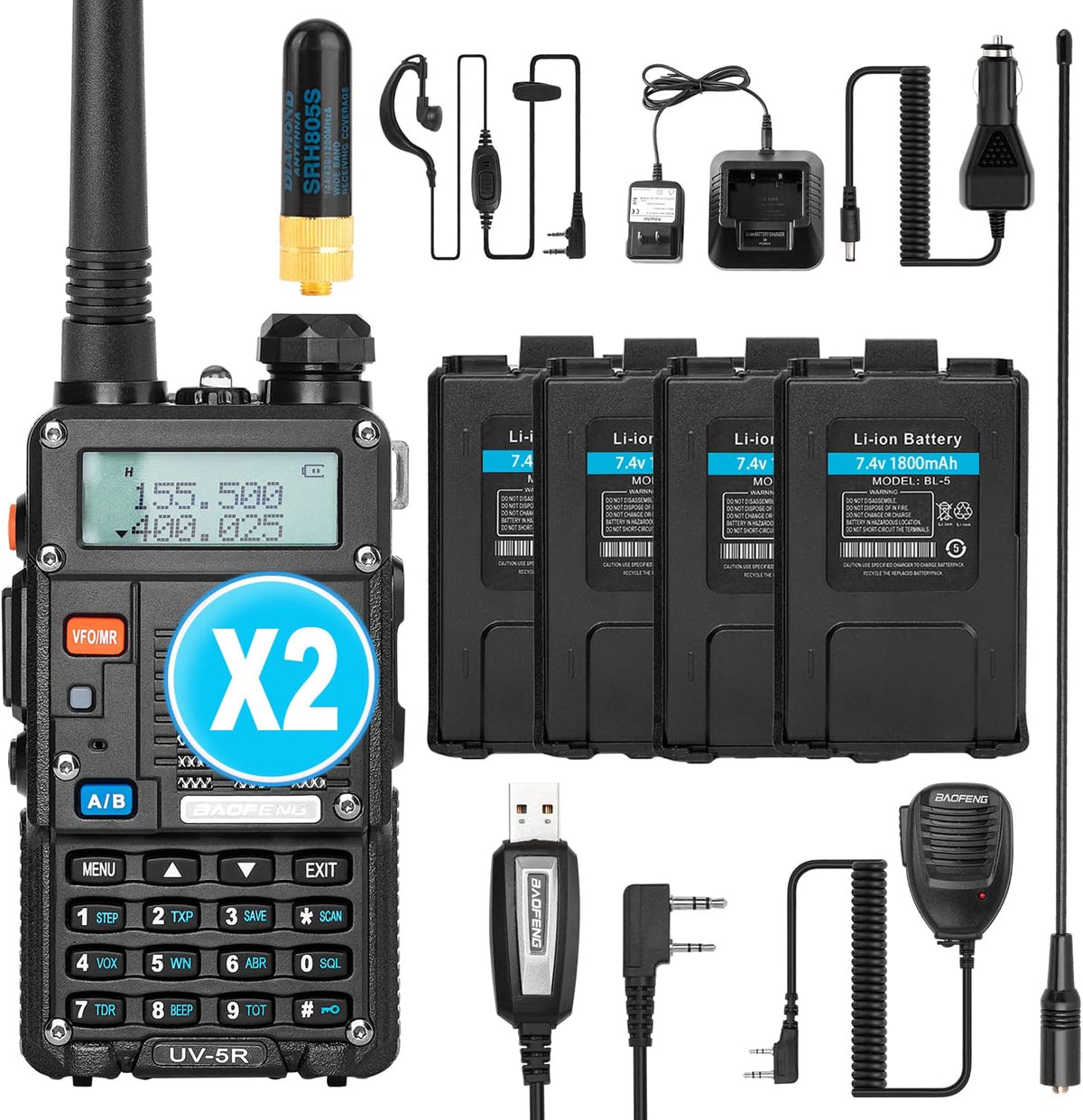 Handheld Dual Band Two Way Ham Radios 2 Pack K351261
