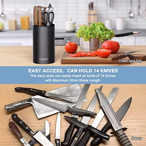 Black Detachable Knife Block with Scissors Slot Q438800