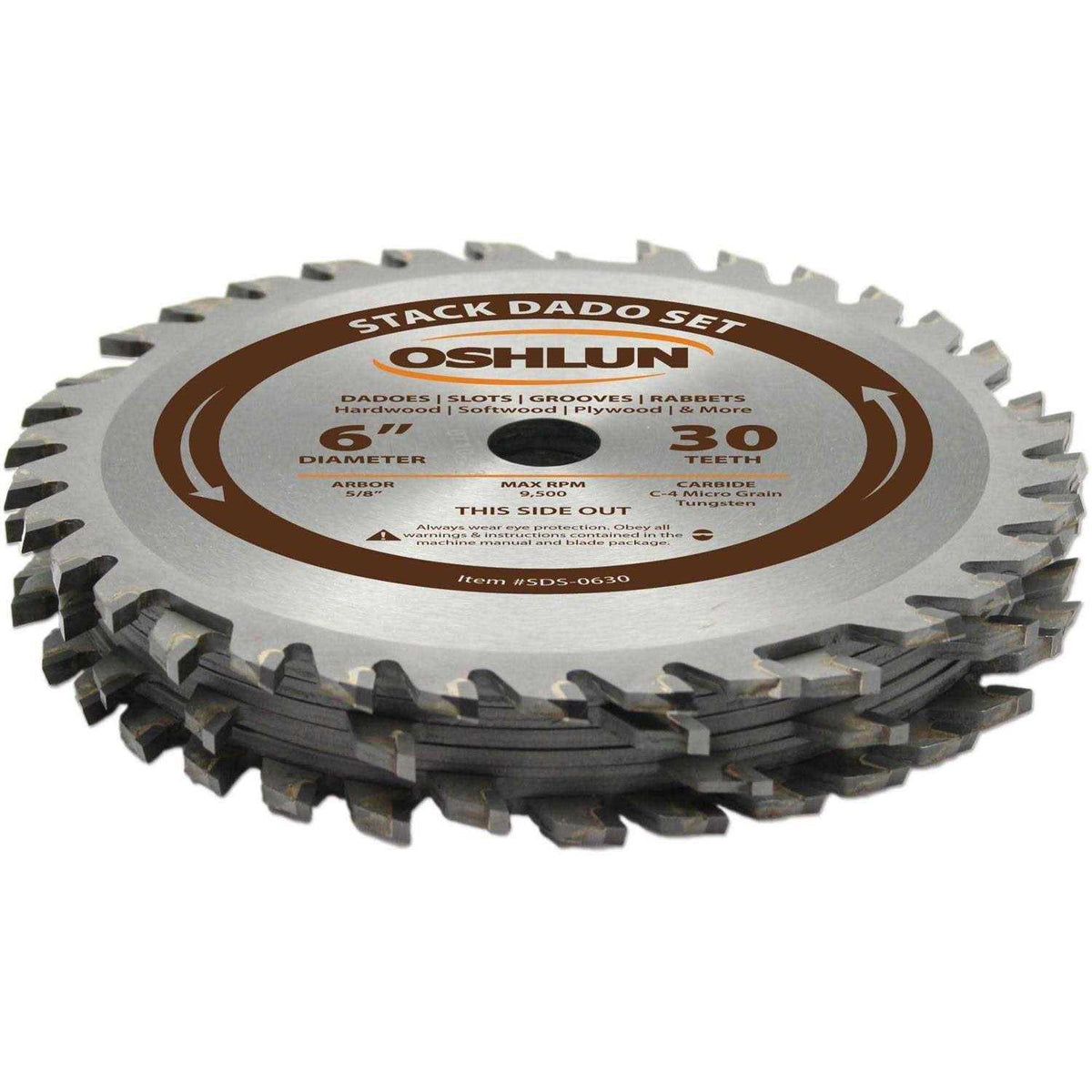 6-Inch 30 Tooth Stack Dado Set with 5/8-Inch Arbor U274