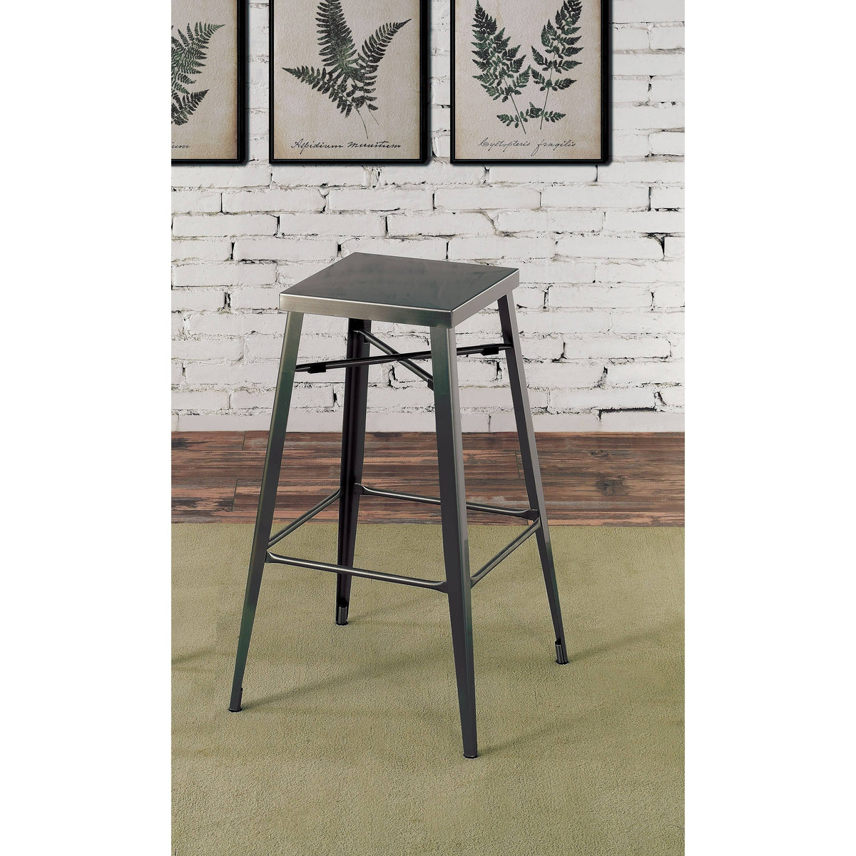 Grey Metal Barstools Set of 2 C292084