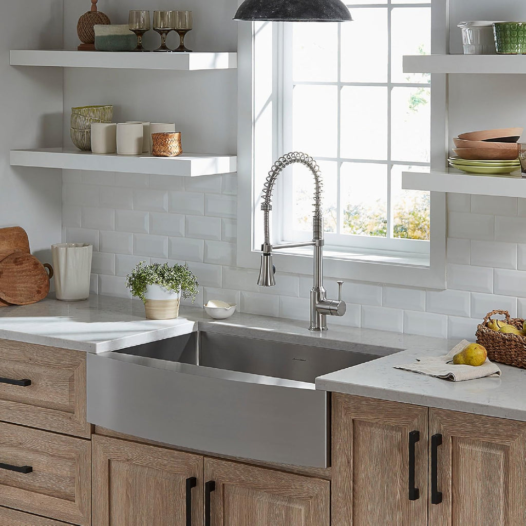 33X22-Inch Apron Stainless Steel Sink with Grid and Drain X36500