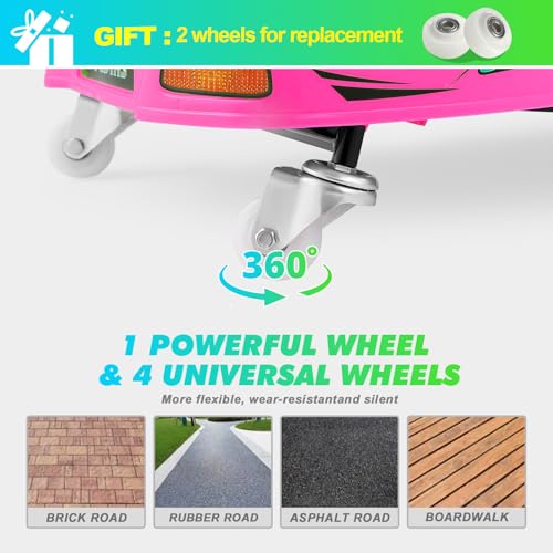 Pink 24V Electric Drifting Go Kart with 2 Replacement Universal Wheels R483383
