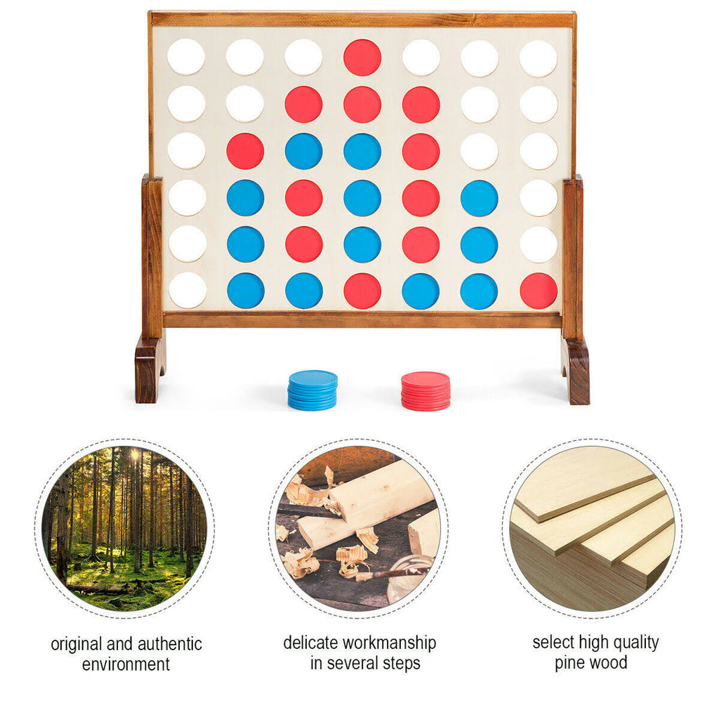 Wooden 4 in A Row Game with Carrying Bag S870032