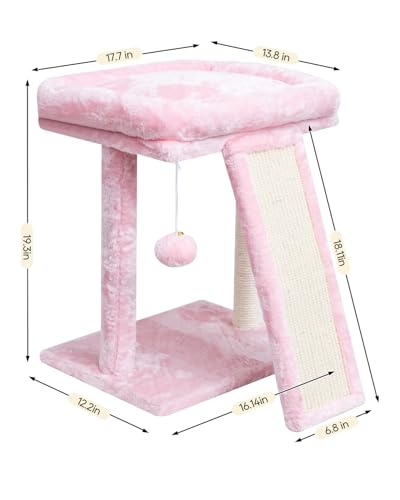 Small Cat Tree with Scratching Post, Light Grey H311